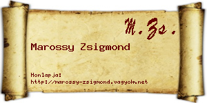 Marossy Zsigmond névjegykártya