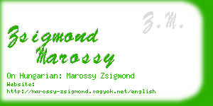 zsigmond marossy business card